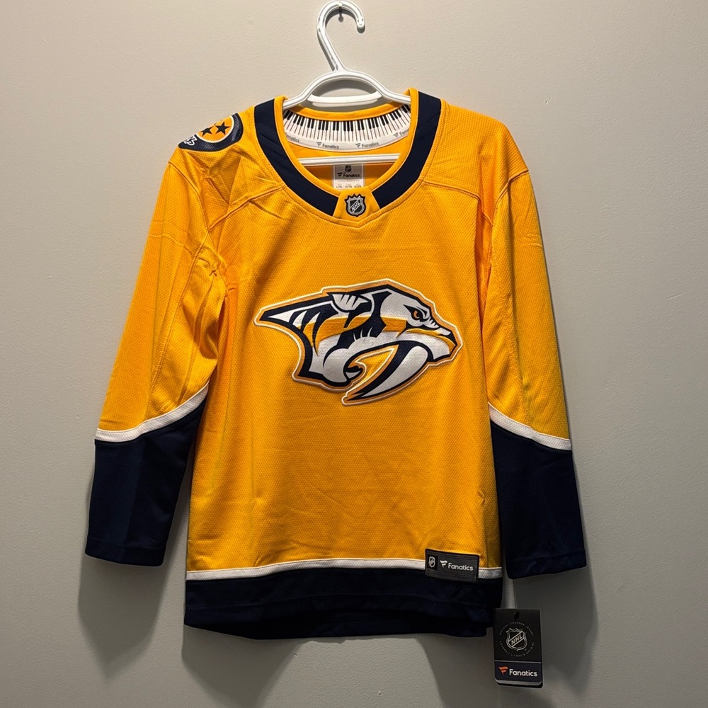 Nashville predators Fanatics Kids Yellow and Blue Hockey Jersey